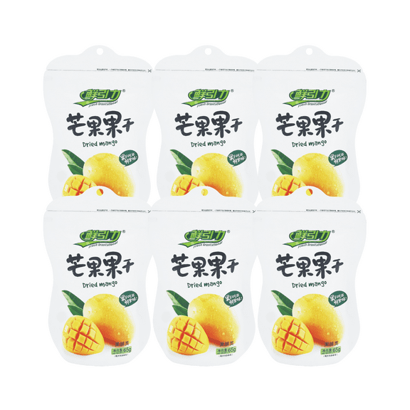 Fresh Gravity Dried Mango Slices | Ready-to-Eat, Naturally Sweet & Chewy | Perfect for Snacking (65g x 6)