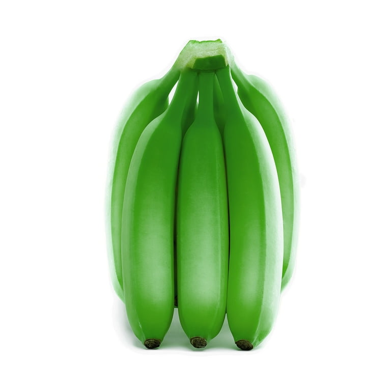 Fresh Produce Green Bananas Bunch Healthy Snack with Vitamins and