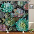 thumbnail image 1 of Fresh Green Plants Flowers Leaves Shower Curtains Bathroom Curtains Frabic Waterproof Bath Curtain with Shower Curtain, 1 of 5