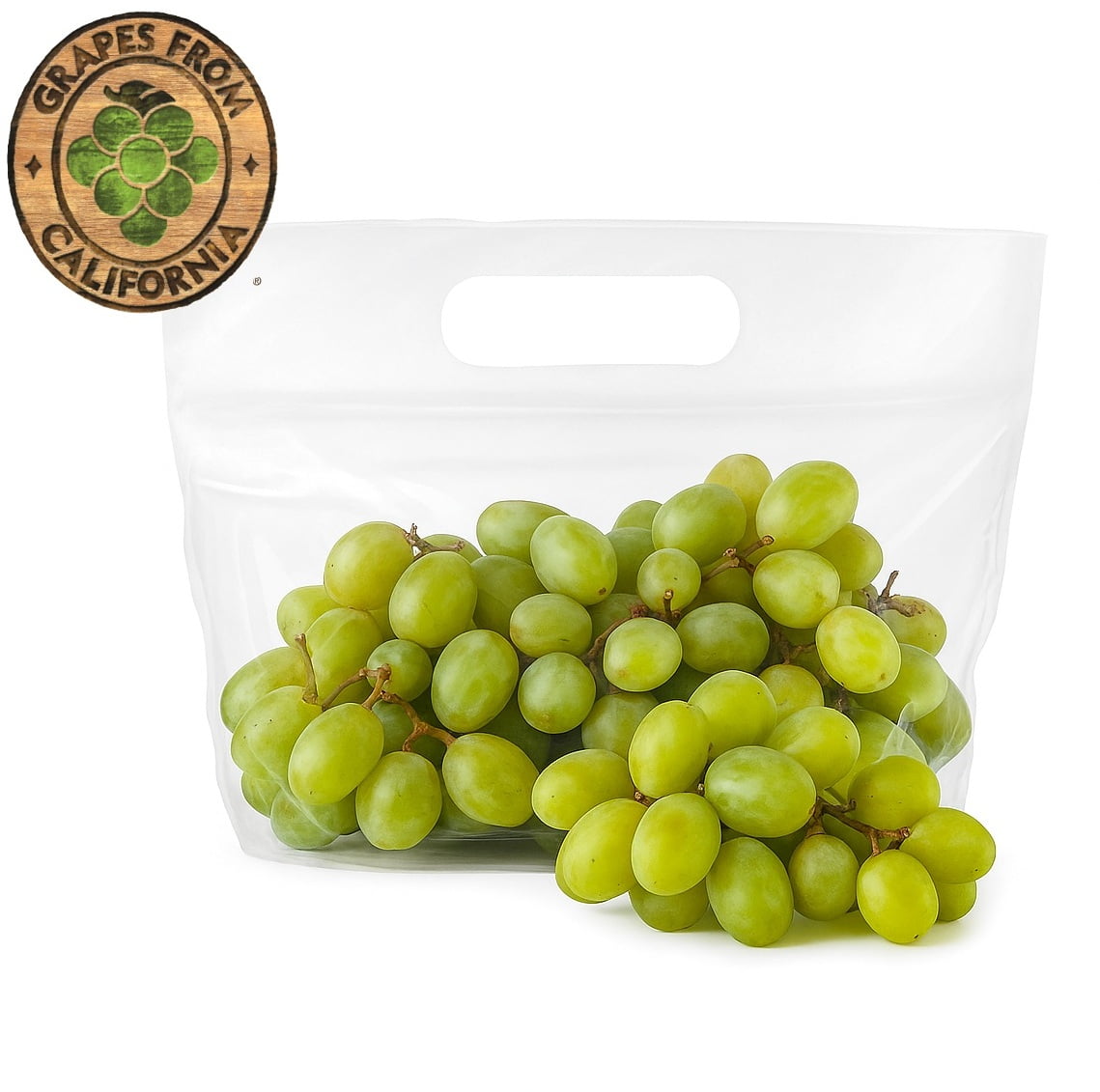 PRODUCE UNBRANDED Fresh Green Seedless Grapes from California, Bag (2.25 lbs/Bag Est.)