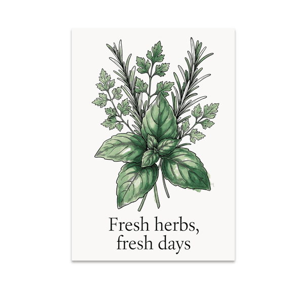 Fresh Herbs Botanical Kitchen Art - Home Cook - 13x19 Poster Print