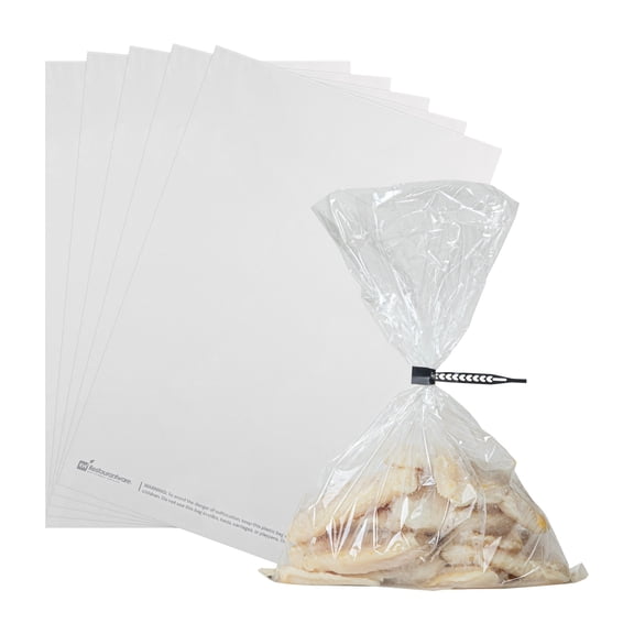 Fresh Hero Clear Plastic Oven Bag - with Ties, BPA-Free - 10" 15" - 200 count box