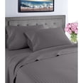 thumbnail image 1 of Fresh Home 1000 Thread Count Egyptian Quality Cotton Deep Pocket Dobby Stripe Sheet Set Gray - Queen, 1 of 5