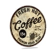 thumbnail image 1 of Fresh Hot Coffee Sign Vintage Coffee Sign Café Coffee Bar Shop Wall Décor Decorative Sign 14" Round 100142001014, 1 of 5