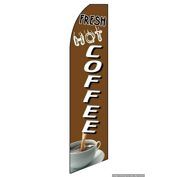 Fresh Hot Coffee Swooper flag Without Pole Advertisement /Business Flags | Feather Flag |
