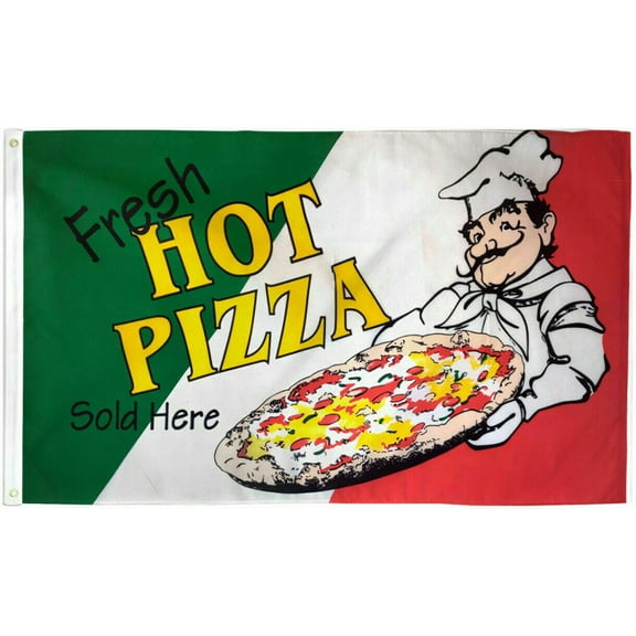 Fresh Hot Pizza Flag 3x5 Pizza Banner Sign Flag Pizza Sold Here