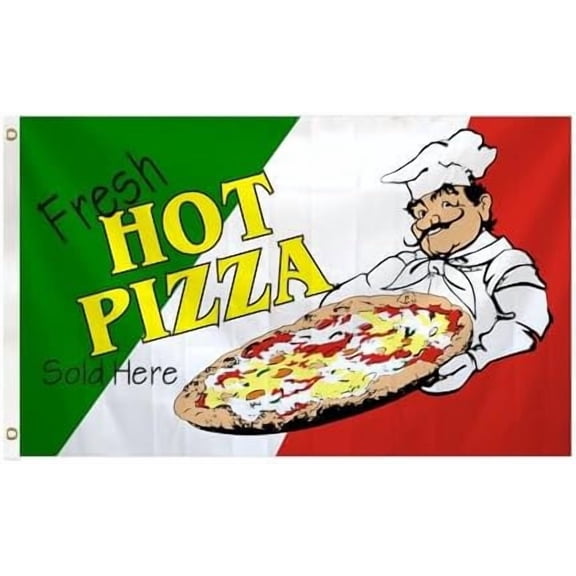 Fresh Hot Pizza Flag Business Concession Stand Sign Banner Food Tent Snack Bar Sign Concession Advertising Cafe Parlor 118×19.7 in