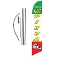 thumbnail image 1 of Fresh Hot Pizza Restaurant Advertising Feather Banner Swooper Flag Sign with Flag Pole Kit and Ground Stake, 1 of 4
