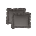 thumbnail image 1 of Fresh Idea Ruffled Eyelet 2-Pack Pillow Shams, Standard, Grey, 1 of 5