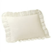 Fresh Idea Ruffled Eyelet 2-Pack Pillow Shams, Standard, Ivory