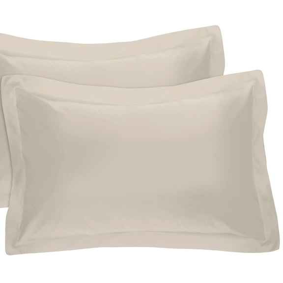 Fresh Ideas Bedding Poplin Tailored 2-Pack Pillow Sham, King, Ivory