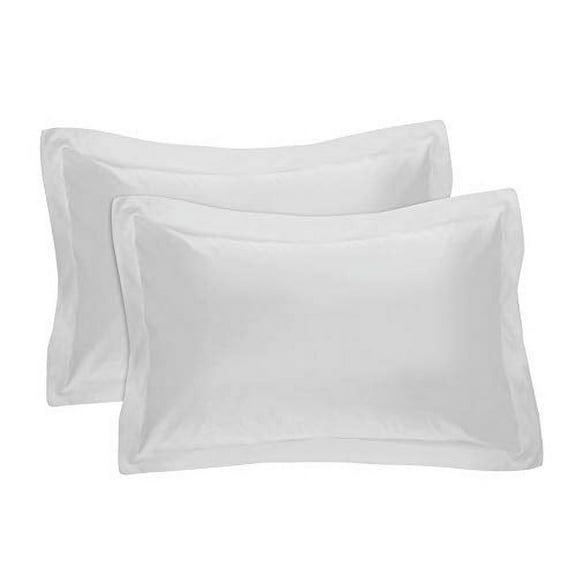 Fresh Ideas Bedding Poplin Tailored 2-Pack Pillow Sham, King, White