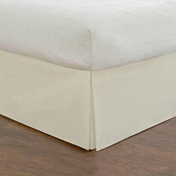 Fresh Ideas Bedding Tailored Bed Skirt, Classic 14 Drop Length, Pleated Styling, California King, Ivory