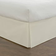 Fresh Ideas Bedding Tailored Bed Skirt, Classic 14” Drop Length, Pleated Styling, Twin, Ivory