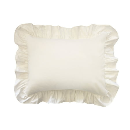 Fresh Ideas Modern Off-White Polyester, Cotton Pillow Shams, Standard