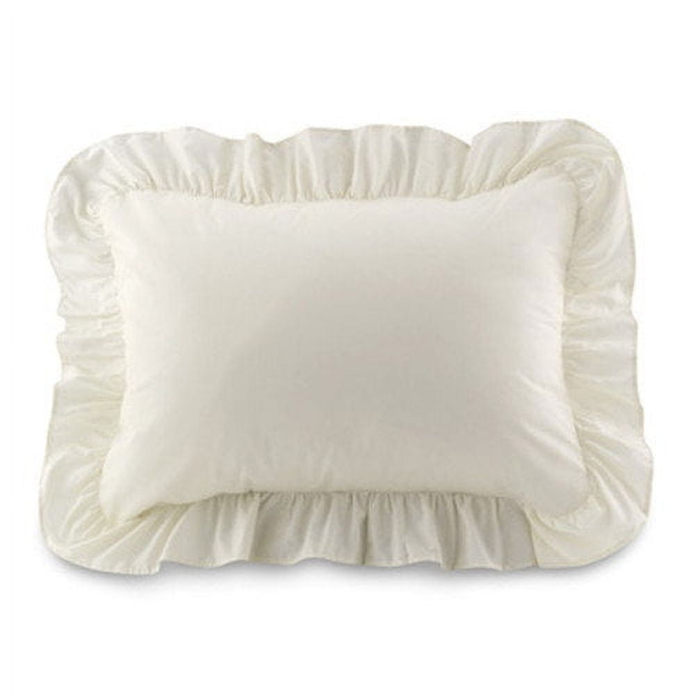 Fresh Ideas Ruffled Poplin Pillow Sham Set, King, Ivory, 2-Pack ...