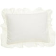 thumbnail image 1 of Fresh Ideas Ruffled 2-Pack Poplin Pillow Sham Set, Ivory, Standard, 1 of 2
