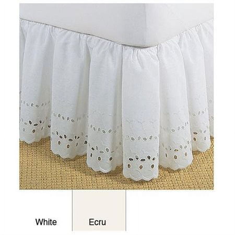 Fresh Ideas Ruffled Eyelet 18" Bed Skirt, Queen, Ivory