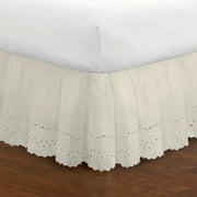 Fresh Ideas Ruffled Eyelet 14" Bed Skirt, Queen, Ivory