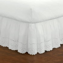 Fresh Ideas Ruffled Eyelet 14" Bed Skirt, King, White