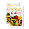 thumbnail image 1 of Fresh Juice (2-Pack) 24 Inch x 36 Inch Vinyl Decals | Sign Insert Peel & Stick Decals Stickers Window Signs | Refreshing Beverages, Healthy Choices, Seasonal Promotions | Made in USA, 1 of 3