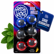 Fresh Kicks Foul Ballz - Shoe Deodorizers for Sneakers, Gym Bags and Locker Odor (6 Pack)
