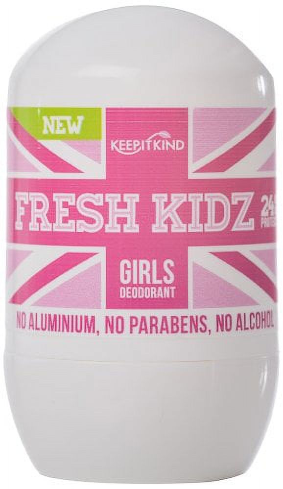 Fresh Kidz Roll On Deodorant for Kids and Teens - Baking Soda and Aluminum-free 24 Hour Protection for Sensitive Skin - Girls "Pink" 1.86 fl. oz. - image 1 of 4