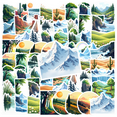thumbnail image 1 of Fresh Landscape Stickers, Waterproof Landscape Sticker for Water Bottle Laptop Phone Cases Planner Skateboard Luggage Helmet Party Favor Decor, Ideal for Adults Teens Teacher Rewards, 1 of 8