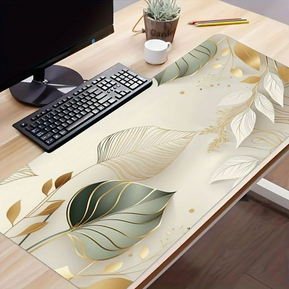 Fresh Leaf Desk Mat Desk Pad Large Gaming Mouse Pad E-Sports Office Keyboard Pad Computer Mouse Non-Slip Computer Mat Gift For Boyfriend/Girlfriend