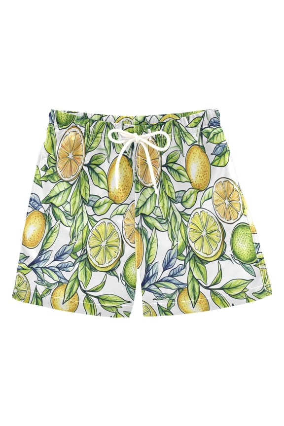 Fresh Lemon Boys' Swim Trunks Beach Pool Shorts Quick Dry Soft Fabric Classic Fit