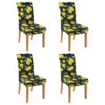 thumbnail image 1 of Fresh Lemon Dining Chair Covers 4 Pack Fresh Yellow Fruit Design Washable Stretch Polyester Slipcovers Removable Seat Protector for Retro or Retro Decor, 1 of 7
