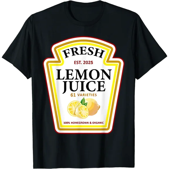 Fresh Lemon Juice Funny Group Condiments Halloween Costume T-Shirt