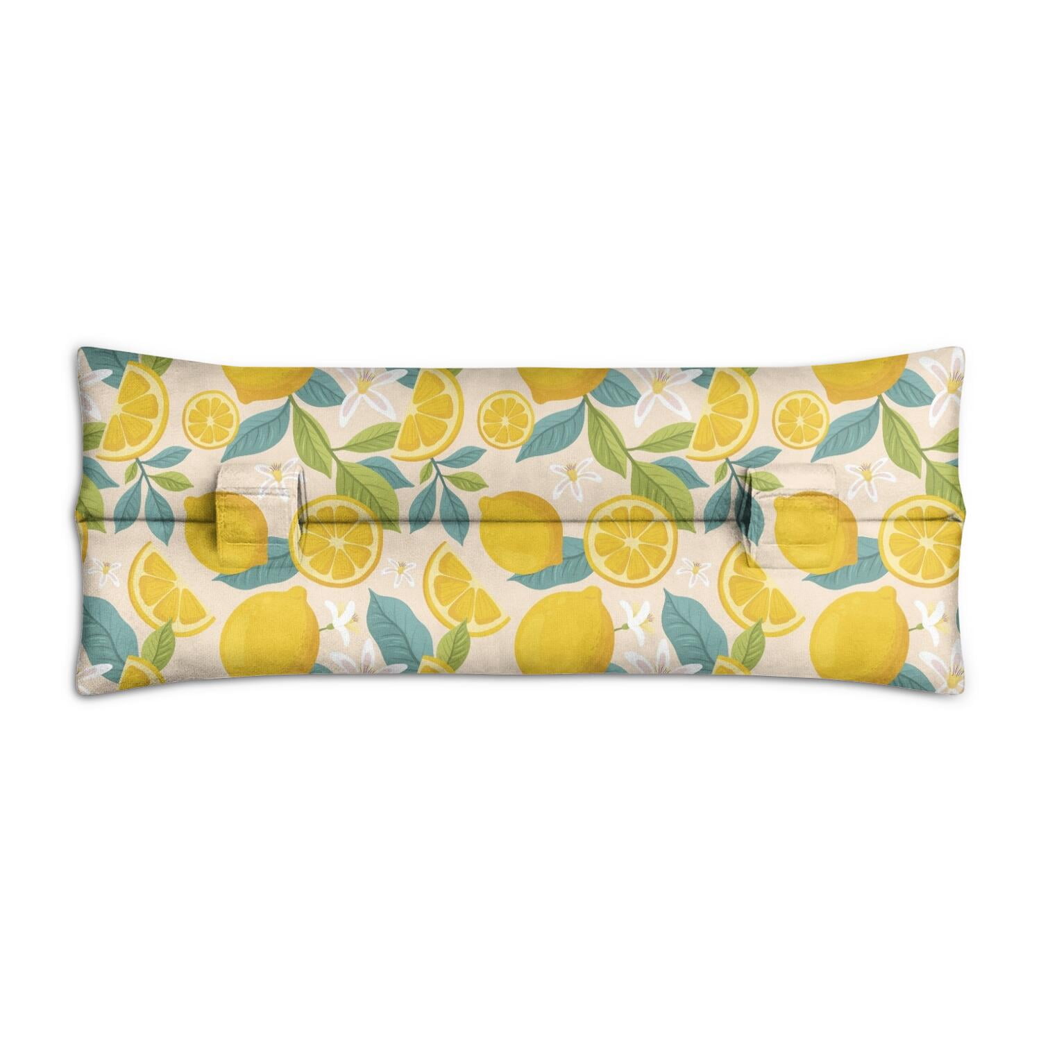 Fresh Lemon Print Seatbelt Pillow - Post-Surgery Mastectomy & Heart Surgery Recovery Cushion - Soft Modern Car Travel Pillow