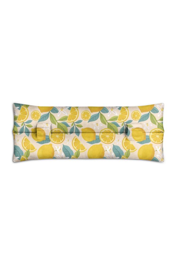 Fresh Lemon Print Seatbelt Pillow - Post-Surgery Mastectomy & Heart Surgery Recovery Cushion - Soft Modern Car Travel Pillow