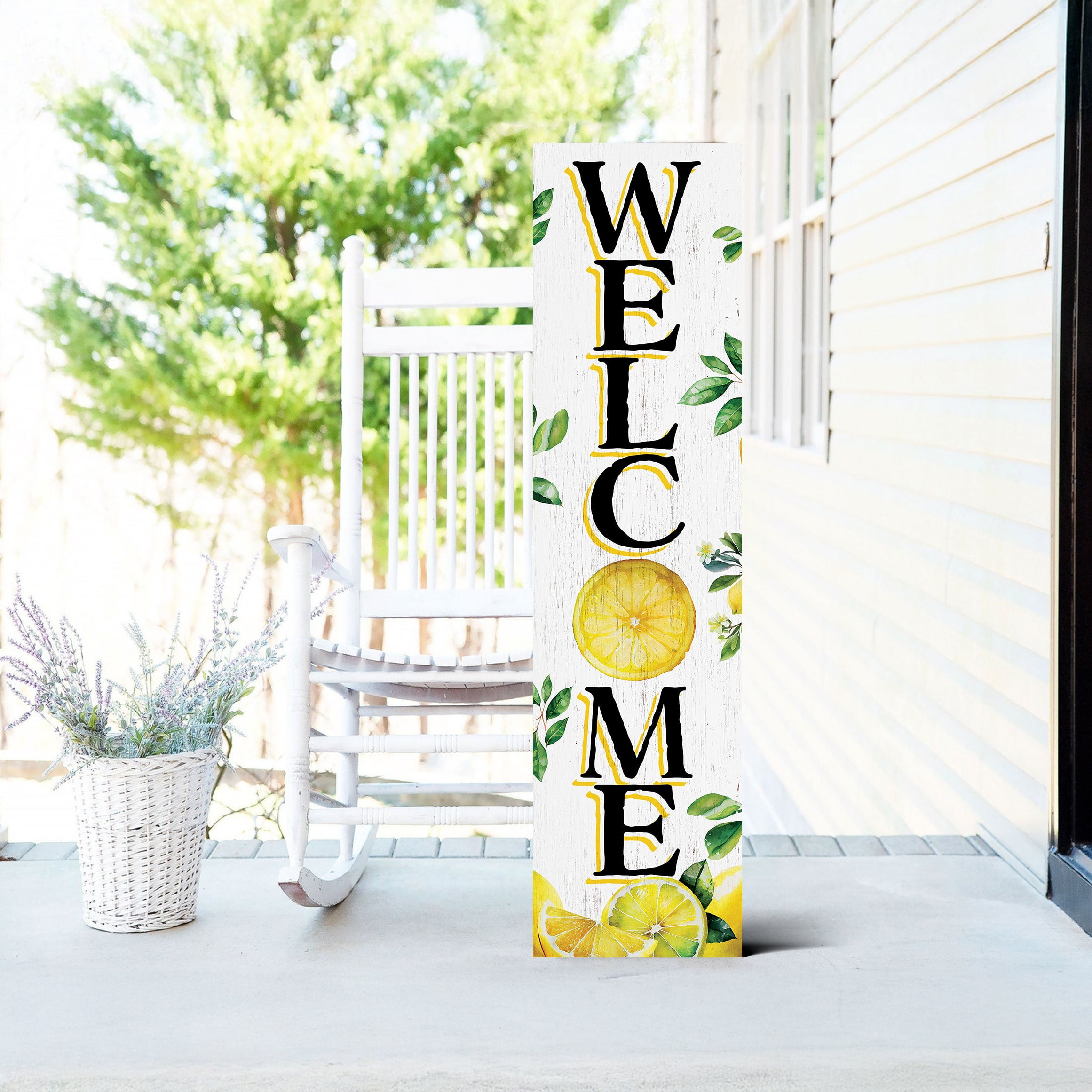 Fresh Lemon Summer Welcome Porch Sign for Front Door | Multi Sizes ...