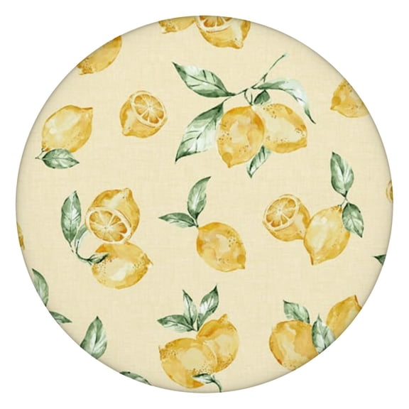 Fresh Lemon Tablecloth Yellow Fruit and Floral Pattern Cute Summer Style for Lemon Lover Dining
