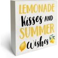 Fresh Lemonade Wood Box Sign Lemoneade Kisses and Summer Wishes Wooden