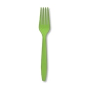 Creative Converting 24 Count Touch of Color Heavy Duty Plastic Forks, Fresh Lime