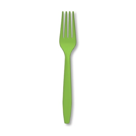 Creative Converting 24 Count Touch of Color Heavy Duty Plastic Forks, Fresh Lime