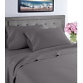 thumbnail image 1 of Fresh Linen 1000 Thread Count 100% Cotton Deep Pocket Dobby Striped Sheet Set (King, Gray), 1 of 4