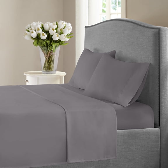 Fresh Linen 1200 Thread Count California King Size Deep Pocket Solid Cotton Sheet Set (California King,