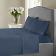thumbnail image 1 of Fresh Linen 1200 Thread Count Twin Size Deep Pocket Solid Cotton Sheet Set (Twin, Navy), 1 of 3