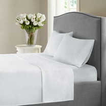 Fresh Linen 1200 Thread Count Twin Size Deep Pocket Solid Cotton Sheet Set (Twin, White)