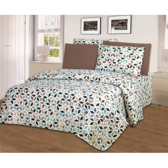 Fresh Linen Collection 1800 Super Soft Printed Sheet Set with BONUS Pillowcases (King, Aiden)