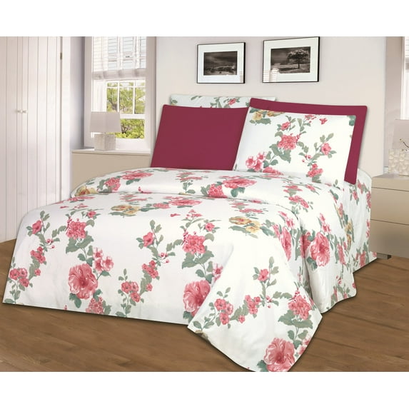 Fresh Linen Collection 1800 Super Soft Printed Sheet Set with BONUS Pillowcases (Twin, Garden)