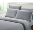 thumbnail image 1 of Fresh Linen Collection 1800 Super Soft & Wrinkle Free Luxurious Stripe 4-Piece Sheet Set (Twin, Gray), 1 of 2
