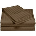thumbnail image 1 of Fresh Linen Collection 1800 Super Soft & Wrinkle Free Luxurious Stripe 6-Piece Sheet Set (Full, Brown), 1 of 1
