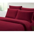 thumbnail image 1 of Fresh Linen Collection 1800 Super Soft & Wrinkle Free Luxurious Stripe 6-Piece Sheet Set (Full, Burgundy), 1 of 2