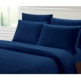 thumbnail image 1 of Fresh Linen Collection 1800 Super Soft & Wrinkle Free Luxurious Stripe 6-Piece Sheet Set (Queen, Navy), 1 of 2