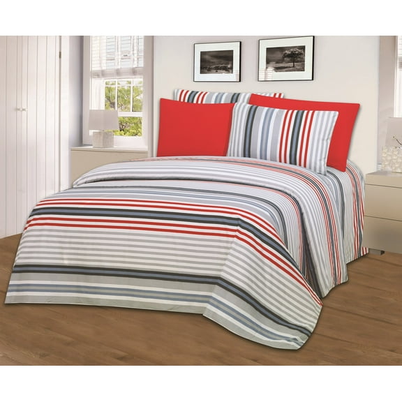 Fresh Linen Collection 1800 Thread Count Printed Sheet Set, Full – Bonus Pillowcases